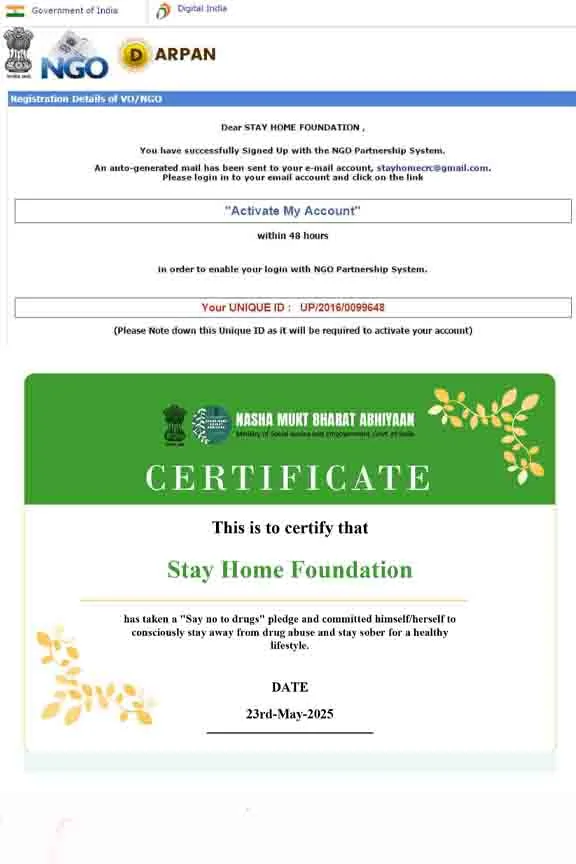 Stay Home Foundation NGO DARPAN